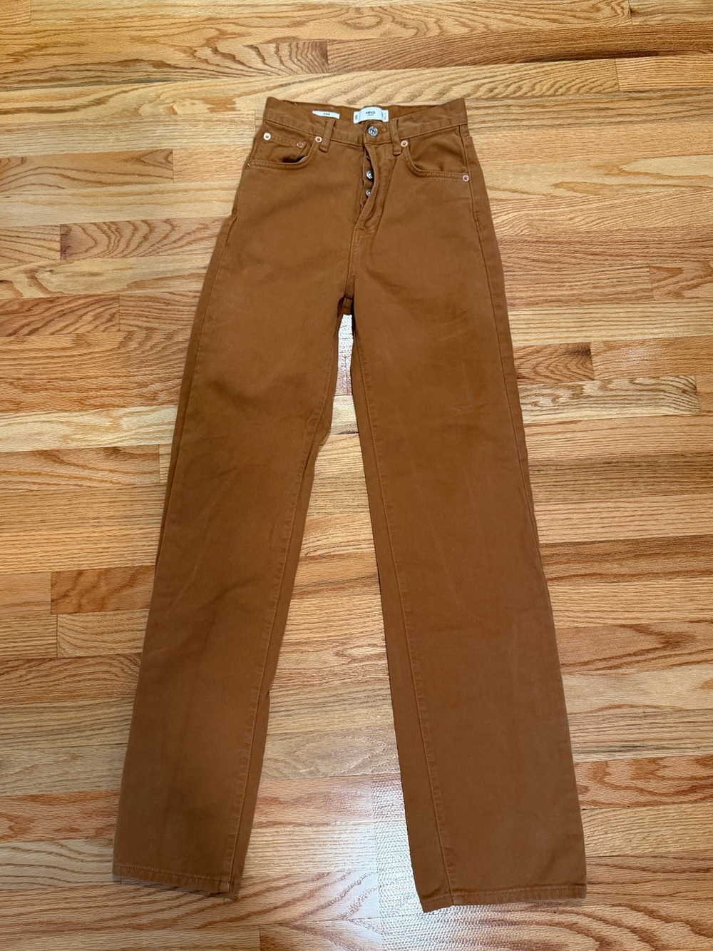 Mango MNG Denim Women’s Brown High Rise Straight Leg Jeans Size 1